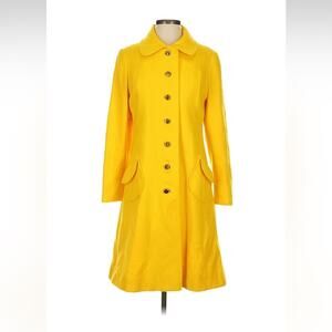 Vintage 60s 70s Jackie Stuart Junior Petite sunshine yellow peacoat, Small  med
